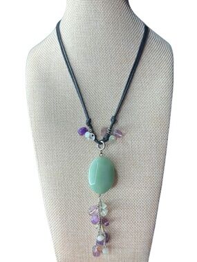 Park Lane Mandalay Necklace Adventurine Quartz and Amethyst